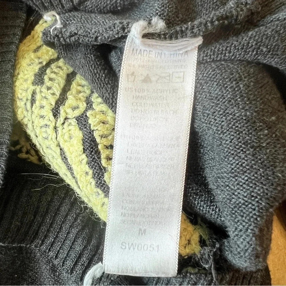 THE CLASSIC Smiley Face Acrylic Sweater Textured Charcoal Grey Size Medium - Picture 7 of 10